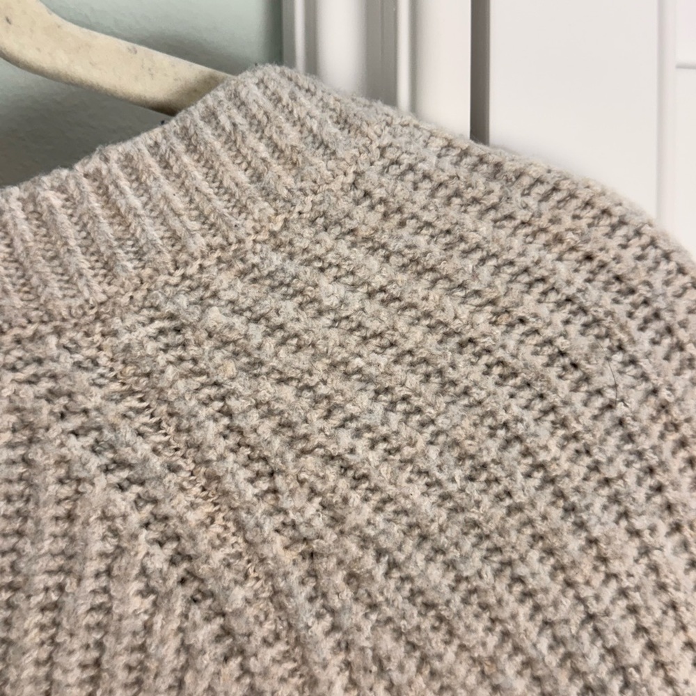 Pure Collection Cream Ribbed Crew Neck Sweater Size XL - Picture 6 of 8
